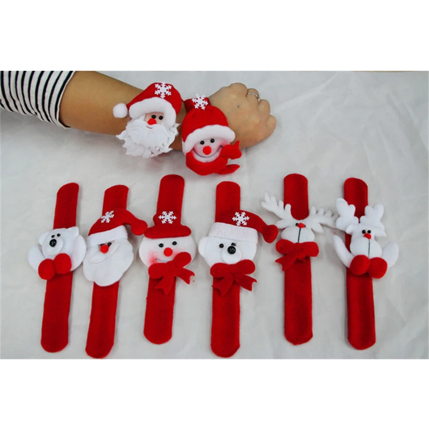 Hot Sale Christmas Cartoon Animal Plush Wristband Elk Snowmen Santa Claus Bears Kids Bracelets Toys For Children | Игрушки и хобби