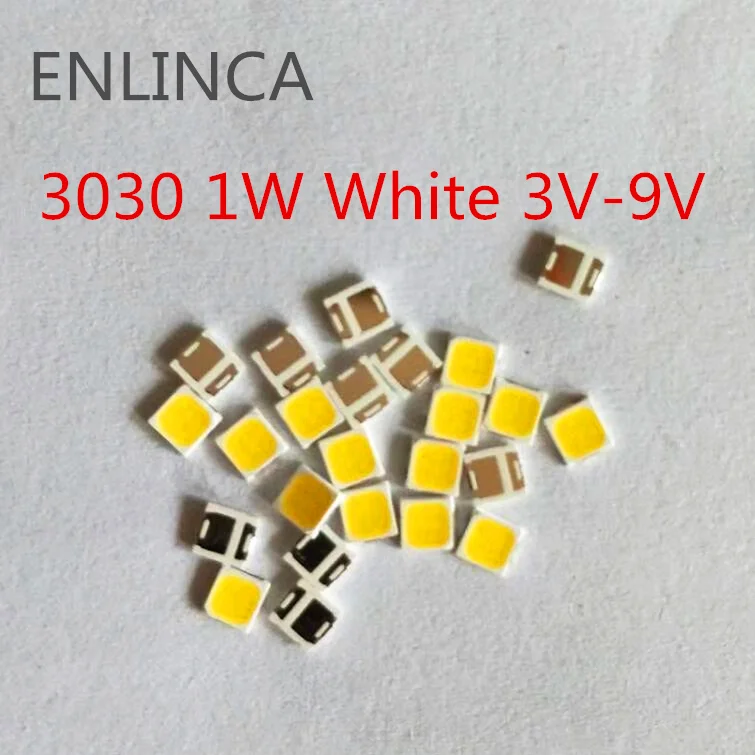 50-100pcs 3030 LED 1W 3V 6V 9V lamp beads Nature warm cool cold white 120-130LM 3000K 4000K 6000K 8000K
50-100pcs 3030 LED 1W 3V 6V 9V lamp beads Nature warm cool cold white 120-130LM 3000K 4000K 6000K 8000K