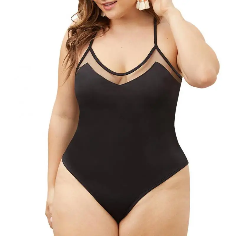 Plus Size Women Bodysuits Casual Solid Color Black Lace O Neck Bodysuits Sling Close Fit Large Size Summer Sling Sexy Rompers
Plus Size Women Bodysuits Casual Solid Color Black Lace O Neck Bodysuits Sling Close Fit Large Size Summer Sling Sexy Rompers