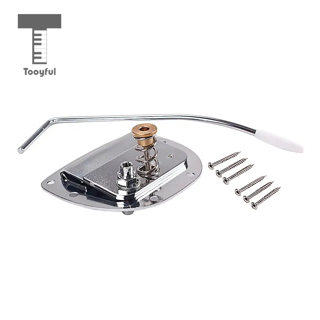 Tooyful 1 Set Guitar Tremolo Bridge Tailpiece with Whammy Bar Screws for Mustang/Jazzmaster Guitar Parts