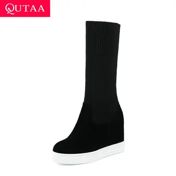 QUTAA 2020 Height Increasing Round Toe Autumn Winter Women Shoes Wedge High Heel Scrub Knitting Casual Mid Calf Boots Size 34-43
QUTAA 2020 Height Increasing Round Toe Autumn Winter Women Shoes Wedge High Heel Scrub Knitting Casual Mid Calf Boots Size 34-43