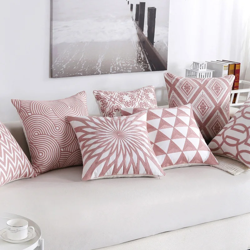 Scandinavia Geometric Embroidered Pillowcase Nordic Abstract Pink Cotton Cushion Decorative Pillow Home Decor Sofa Throw Pillow
Scandinavia Geometric Embroidered Pillowcase Nordic Abstract Pink Cotton Cushion Decorative Pillow Home Decor Sofa Throw Pillow