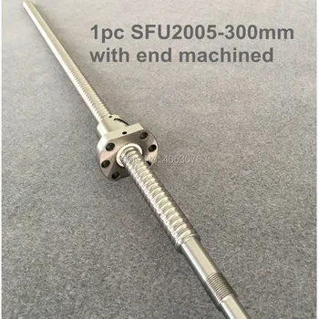 Ballscrew SFU2005 300mm ball screw with flange single ball nut BK/BF15 end machined CNC parts
Ballscrew SFU2005 300mm ball screw with flange single ball nut BK/BF15 end machined CNC parts