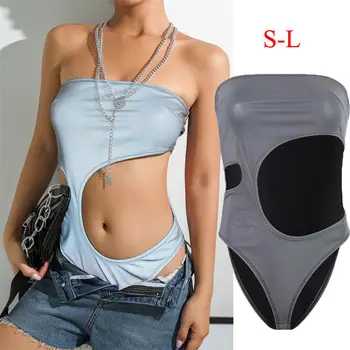 Sexy Hip Punk Womens Reflective Strapless Off Shoulder Sleeveless Back Hollow Out Tops Summer Beach Bodysuit
Sexy Hip Punk Womens Reflective Strapless Off Shoulder Sleeveless Back Hollow Out Tops Summer Beach Bodysuit