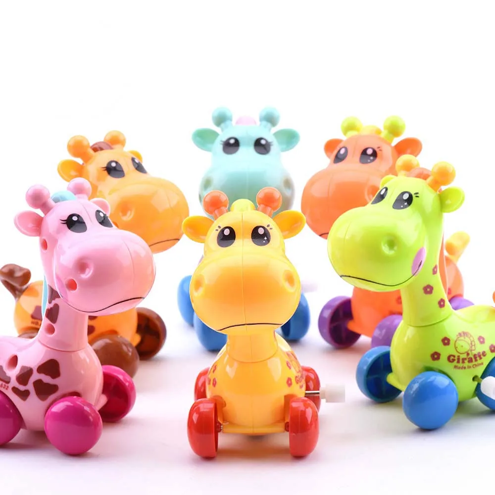 Cute Plastic Wind Up Clockwork Running Animal Giraffe Baby Kids Toy Random-Color 