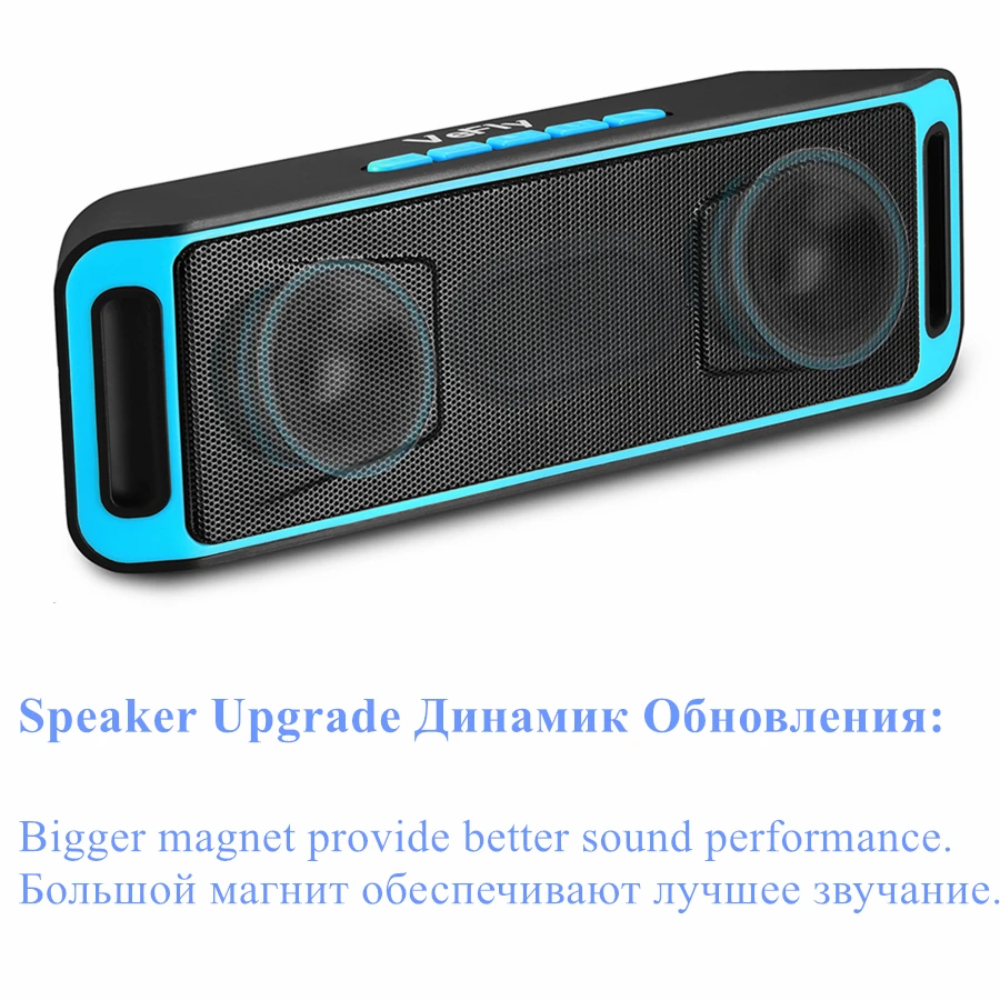 VeFly Wireless 4.2 Bluetooth Speaker, column Stereo Subwoofer USB Speakers computer TF Built-in Mic Bass mp3 player Sound Box 2