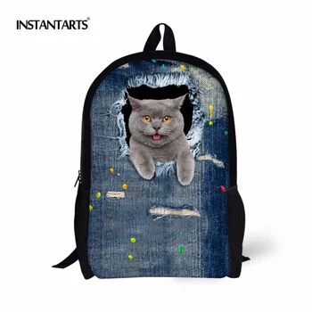 INSTANTARTS 2018 Fashion Children's School Bags Vintage Blue Denim Printed Schoolbag Cute Cat Backpack for Girls Kids Bookbags
INSTANTARTS 2018 Fashion Children's School Bags Vintage Blue Denim Printed Schoolbag Cute Cat Backpack for Girls Kids Bookbags