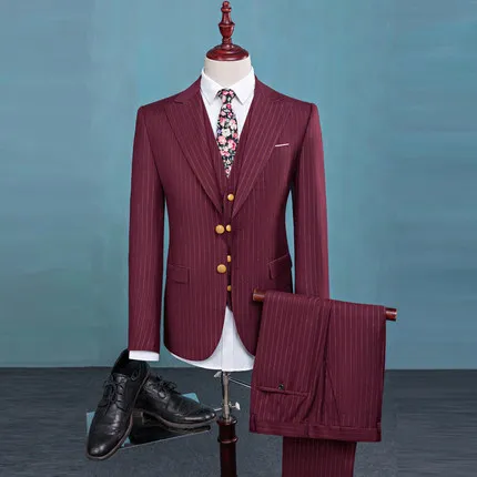 3 Pieces (Jacket+Pants+vest) Latest Design Slim Fit Groom Groomsman Blazer Suits For Men Custom Made Burgundy Casual Men Suits
3 Pieces (Jacket+Pants+vest) Latest Design Slim Fit Groom Groomsman Blazer Suits For Men Custom Made Burgundy Casual Men Suits