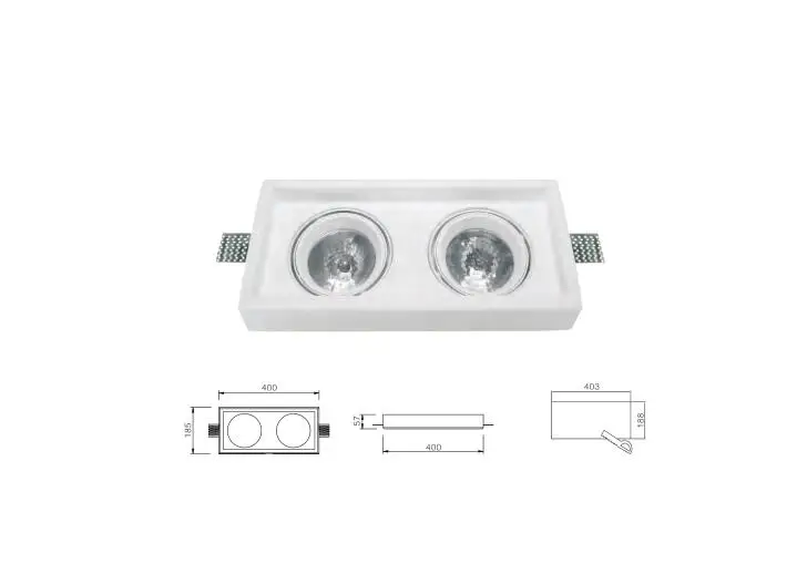 Adjustable Recessed gypsum ceiling light with AR111 LED bulb 2x9-12W for indoor , Special Plaster trimless down light, LED lamp
Adjustable Recessed gypsum ceiling light with AR111 LED bulb 2x9-12W for indoor , Special Plaster trimless down light, LED lamp