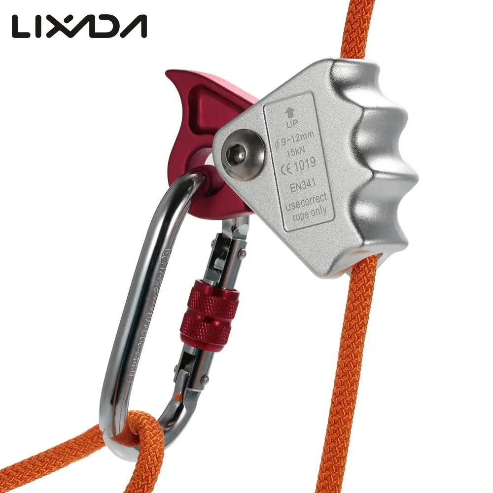 

Lixada 15KN Outdoor Climbing Mountaineering Tree Carving Rope Grab Protecta Equipment For 9mm-12mm Rope Aluminum alloy