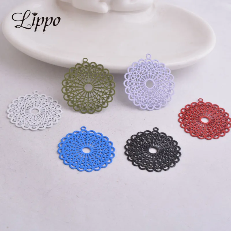50pcs AC2931 Colorful Round Filigree Flower Connector Charm Earrings Findings Red Black Pendants Connectors Embellishment bijoux
50pcs AC2931 Colorful Round Filigree Flower Connector Charm Earrings Findings Red Black Pendants Connectors Embellishment bijoux