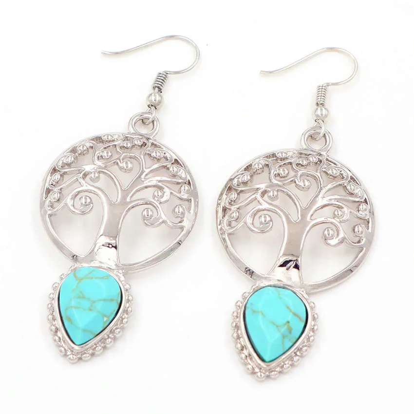 FYJS Unique Silver Plated Tree of Life Green Turquoises Stone Water Drop Earrings Trendy Jewelry
FYJS Unique Silver Plated Tree of Life Green Turquoises Stone Water Drop Earrings Trendy Jewelry