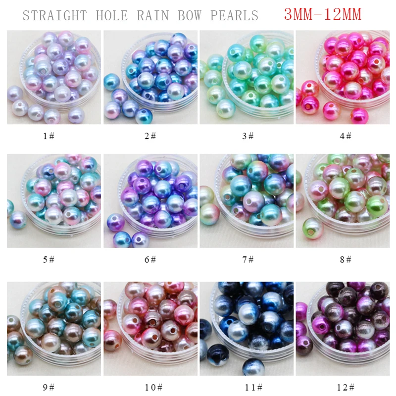 3/4/6/8/10/12mm Rainbow color Acrylic Sew on pearl spacer beads clothes headwear bag craft DIY Bracelets Necklace Jewelry Making
3/4/6/8/10/12mm Rainbow color Acrylic Sew on pearl spacer beads clothes headwear bag craft DIY Bracelets Necklace Jewelry Making