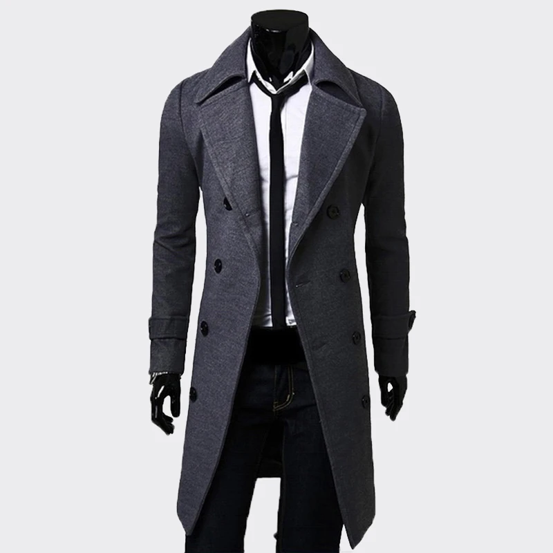 XingDeng Fashion Men Long black Double-breasted Windproof jacket Mens Trench Coat Slim Trench Coat Plus Size top blazer clothes
XingDeng Fashion Men Long black Double-breasted Windproof jacket Mens Trench Coat Slim Trench Coat Plus Size top blazer clothes