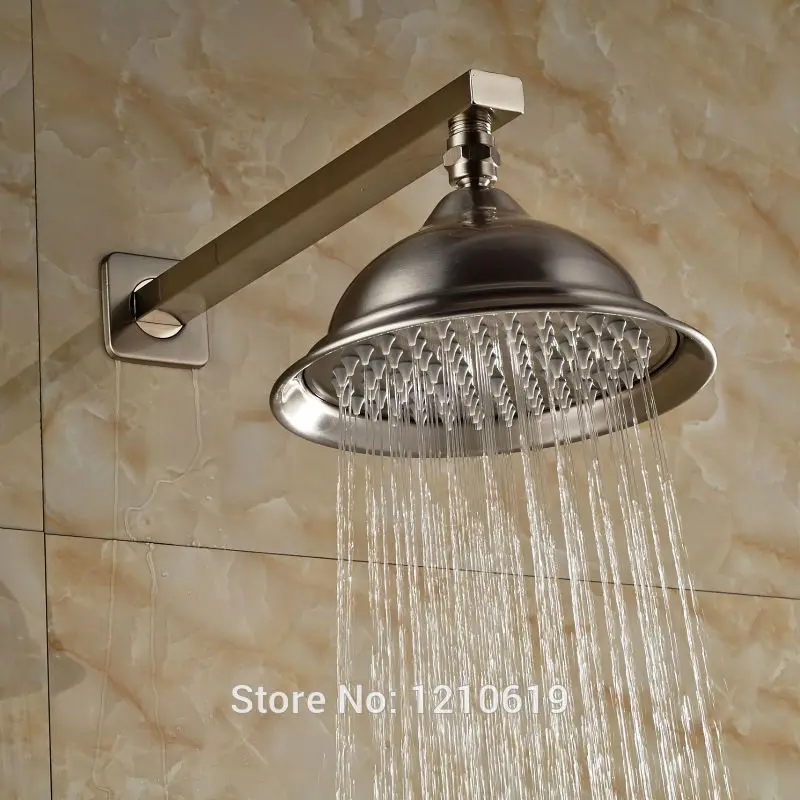 Newly Nickel Brushed 8" Round Shower Head w/ Shower Arm Wall Mount Creative Rainfall Top Shower Sprayer