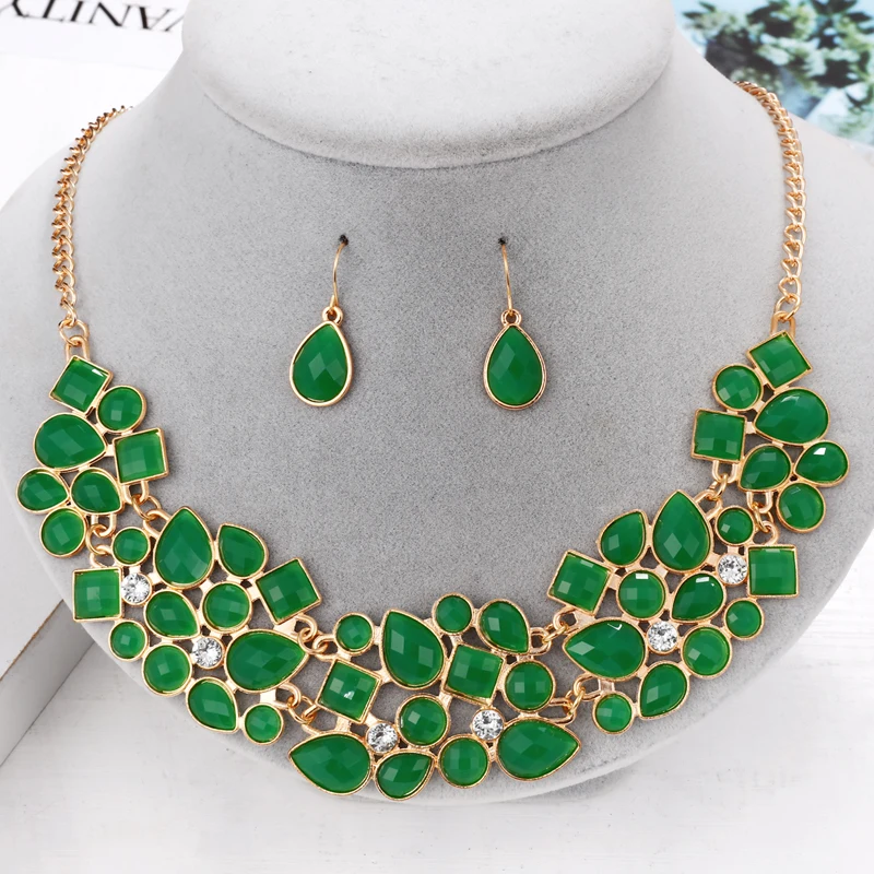 Hesiod Charm Shiny Green Crystal Jewelry Set for Women Waterdrop Beads Wedding Jewelry Sets
Hesiod Charm Shiny Green Crystal Jewelry Set for Women Waterdrop Beads Wedding Jewelry Sets