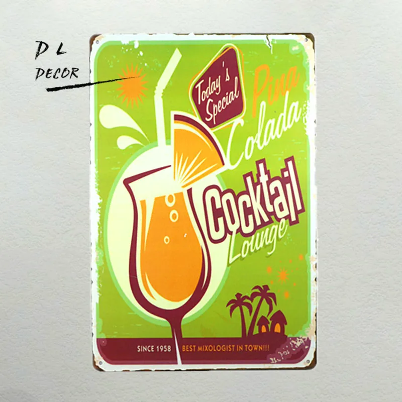 DL-VINTAGE STYLE Today's special METAL WALL SIGN PLAQUE Pina COCKTAIL PICTURE RETRO DECOR
DL-VINTAGE STYLE Today's special METAL WALL SIGN PLAQUE Pina COCKTAIL PICTURE RETRO DECOR