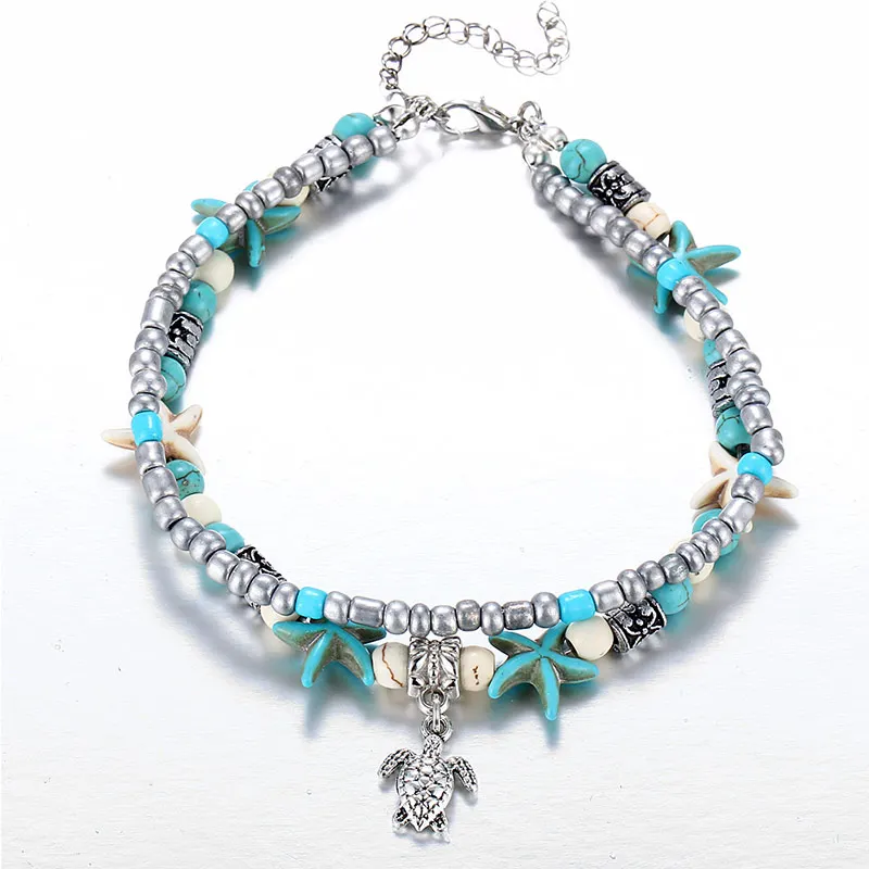 Vintage Shell Starfish Turtle Bead Ankle Bracelet Handmade Bohemian Summer Beach Anklet Boho Accessories for Women Foot Jewelry
Vintage Shell Starfish Turtle Bead Ankle Bracelet Handmade Bohemian Summer Beach Anklet Boho Accessories for Women Foot Jewelry
