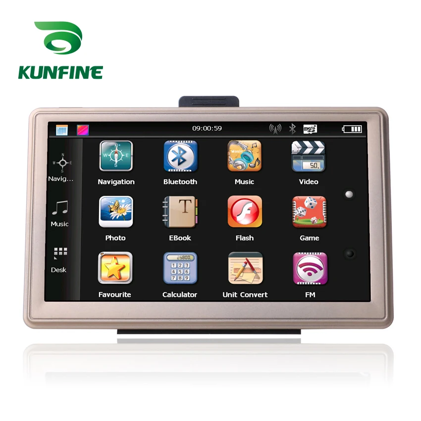 Image 7 Inch Car GPS Navigation With FM Radio 8GB 256M Truck GPS Navigators Rear View Camera Screen Free Map Upgrade