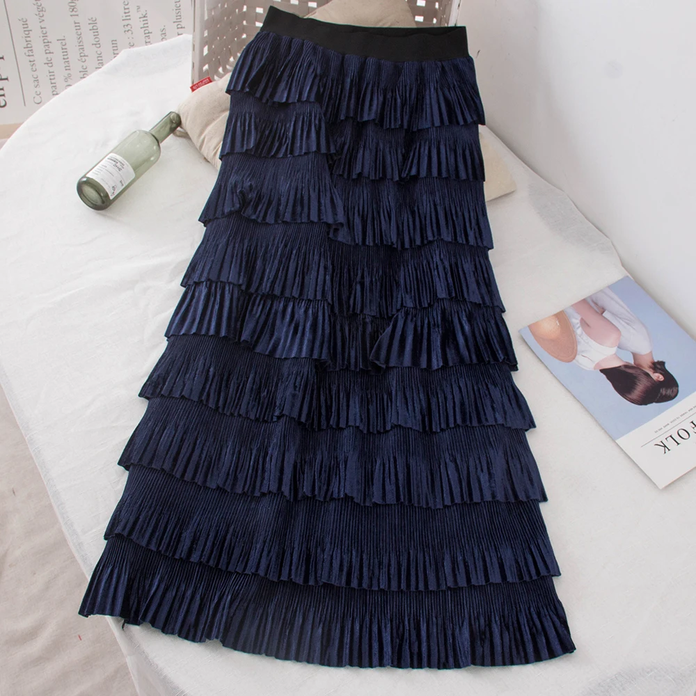 Cake Skirt Women High Waist Tight Velvet Multi-layer Pleated Skirts Fall Winter Girls Ladies Long Skirt Bottom Clothes Femme
Cake Skirt Women High Waist Tight Velvet Multi-layer Pleated Skirts Fall Winter Girls Ladies Long Skirt Bottom Clothes Femme