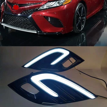 Car flashing 2pcs DRL LED Fog Lamp Driving Daytime Running Lights With Yellow Turn Signal lamp For Toyota Camry 2018 2019 XSE SE
Car flashing 2pcs DRL LED Fog Lamp Driving Daytime Running Lights With Yellow Turn Signal lamp For Toyota Camry 2018 2019 XSE SE