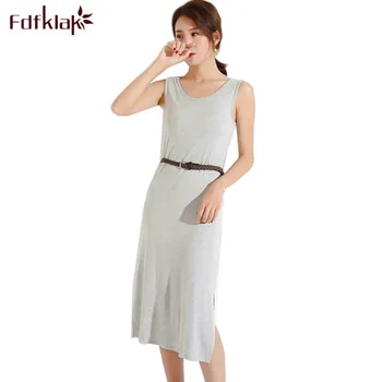 Fdfklak Summer nightgowns women sexy sleeveless nightshirt female slim modal cotton nightwear dress women's nightdress with belt
Fdfklak Summer nightgowns women sexy sleeveless nightshirt female slim modal cotton nightwear dress women's nightdress with belt