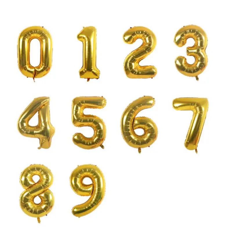 16inch Figure Digit Number Foil Balloons Gold Happy Birthday Party Wedding Christmas Decoration Supplies
16inch Figure Digit Number Foil Balloons Gold Happy Birthday Party Wedding Christmas Decoration Supplies