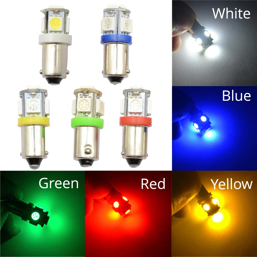 2pcs 5 SMD 5050 LED T11 BA9S White Red Green Blue Yellow 5SMD T4W 182 1445 H6W 53 Car Indicators Bulb Light Wedge Lamp New
2pcs 5 SMD 5050 LED T11 BA9S White Red Green Blue Yellow 5SMD T4W 182 1445 H6W 53 Car Indicators Bulb Light Wedge Lamp New