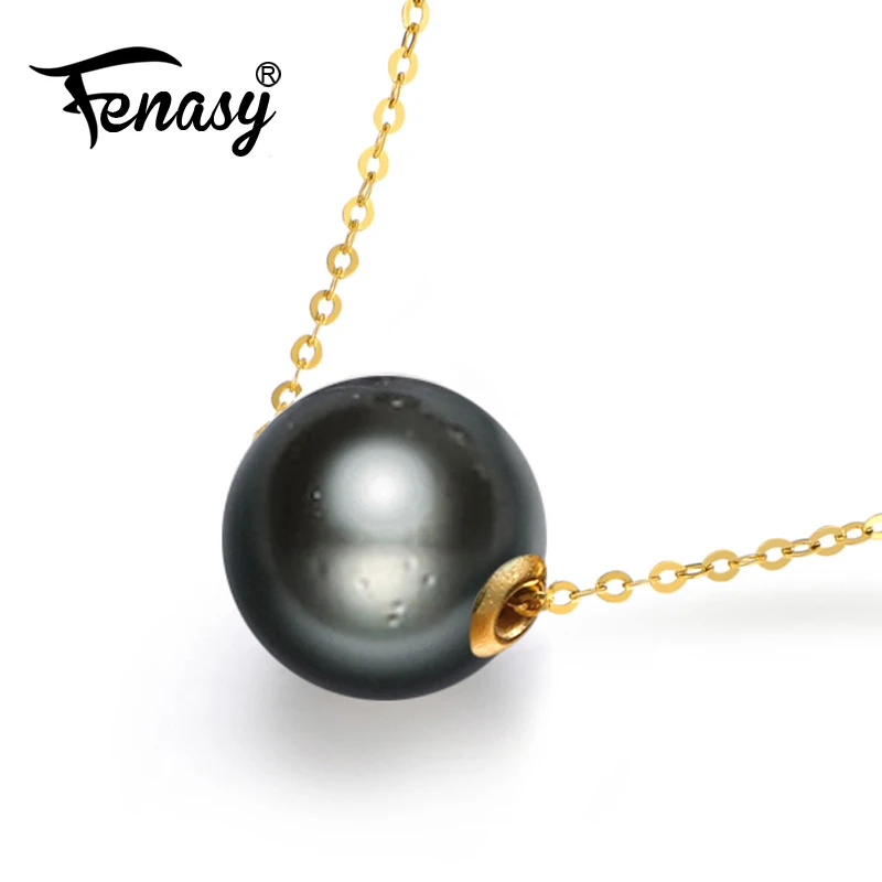 FENASY New Custom Black Tahitian Sea Pearl Pendant With 18K AU750 Chain Necklace For Women Wedding Jewelry
FENASY New Custom Black Tahitian Sea Pearl Pendant With 18K AU750 Chain Necklace For Women Wedding Jewelry