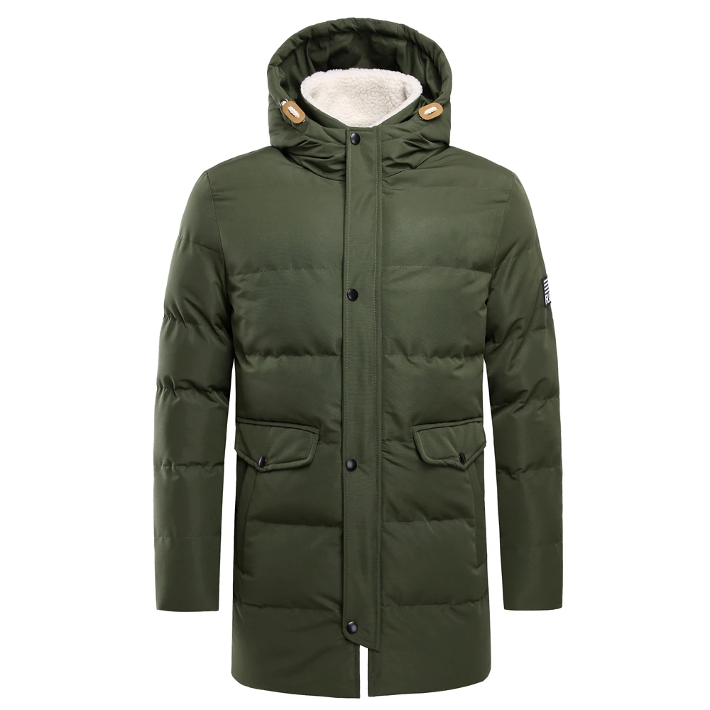 Autumn Winter Men's Long Jacket Parkas Men Warm Casual Parka Coat Medium-Long WaterProof Thickening Hat | Мужская одежда