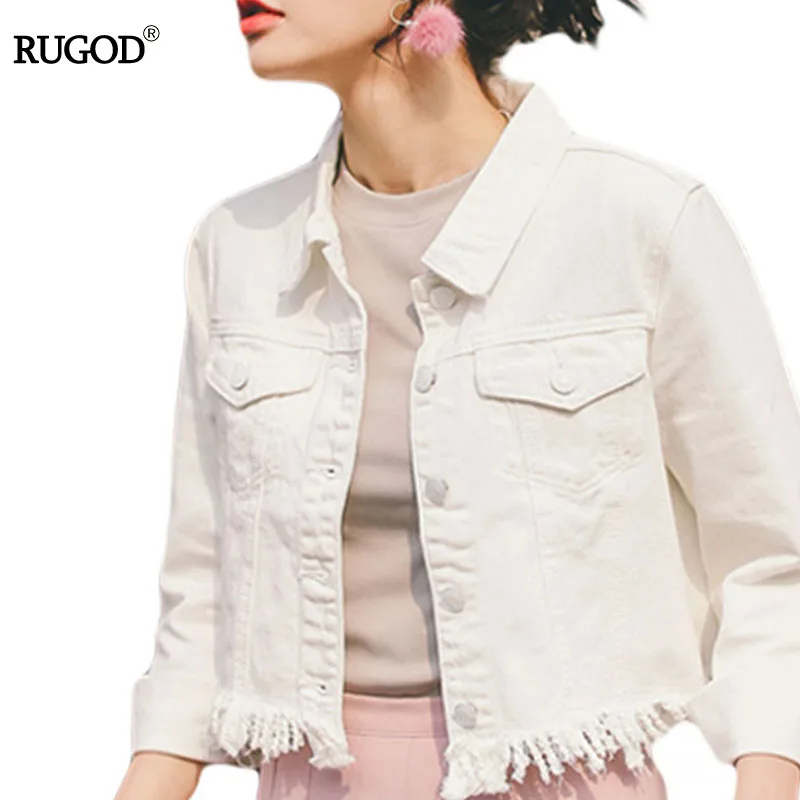 RUGOD 2018 Women White Short Slim Denim Jacket Ruched Frayed Long Sleeve Bomber Jacket Spring Autumn Casual Jean Jacket
RUGOD 2018 Women White Short Slim Denim Jacket Ruched Frayed Long Sleeve Bomber Jacket Spring Autumn Casual Jean Jacket