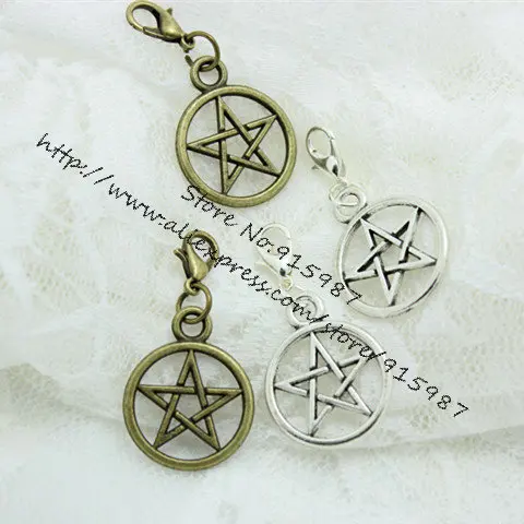Sweet Bell 30pcs 20*25mm two Color Vintage Metal Alloy Pentagram + Lobster Clasp Charms Jewelry Pendant Charms Findings D0444
Sweet Bell 30pcs 20*25mm two Color Vintage Metal Alloy Pentagram + Lobster Clasp Charms Jewelry Pendant Charms Findings D0444