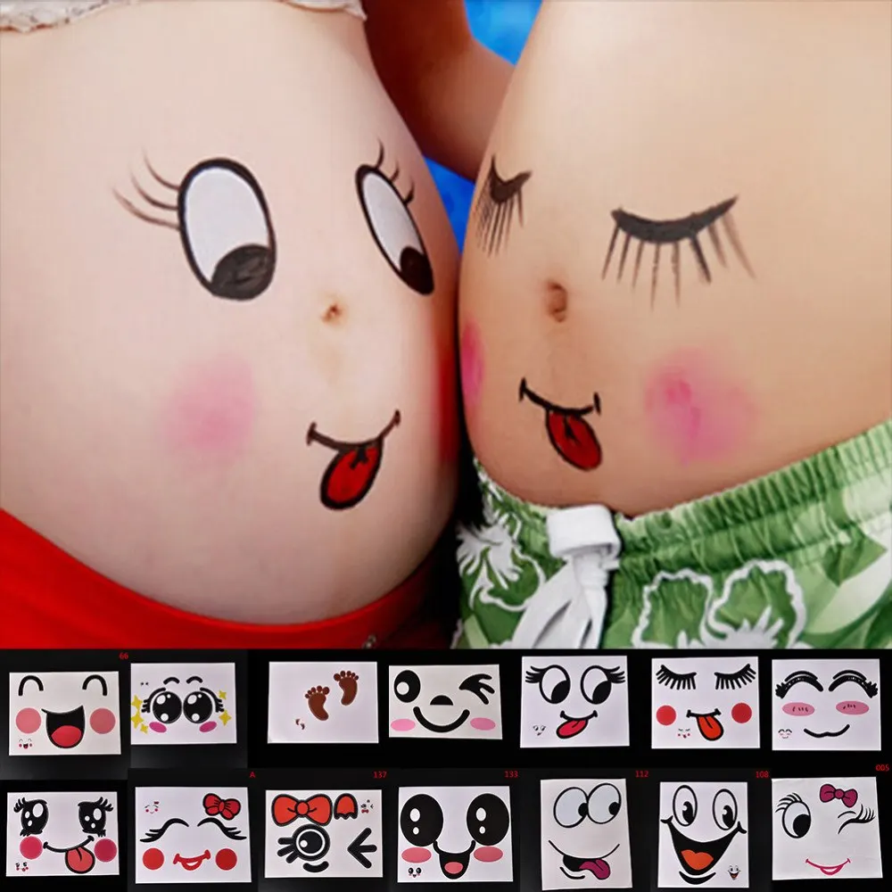 Временная татуировка на беременном теле 1 шт. реквизит для беременных фотографии