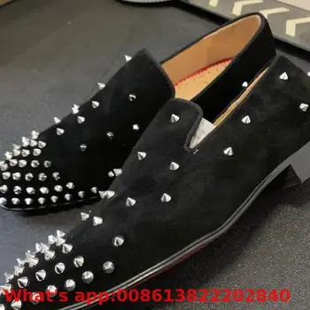 Slip On Trend Leather Red Bottoms Low Heel Shoes Sneaker For Man Black Rivet Casual Shoe Couple Models Flat Loafers
Slip On Trend Leather Red Bottoms Low Heel Shoes Sneaker For Man Black Rivet Casual Shoe Couple Models Flat Loafers