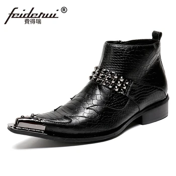 Plus Size Italian Alligator Pointed Toe Man High-Top Shoes Genuine Leather Studded Handmade Men's Chelsea Ankle Boots SL106
Plus Size Italian Alligator Pointed Toe Man High-Top Shoes Genuine Leather Studded Handmade Men's Chelsea Ankle Boots SL106