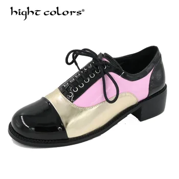 2019 British ancient ways Round head spell color gold pink red lace-up oxford shoes for women scarpe chaussures brogues shoes
2019 British ancient ways Round head spell color gold pink red lace-up oxford shoes for women scarpe chaussures brogues shoes