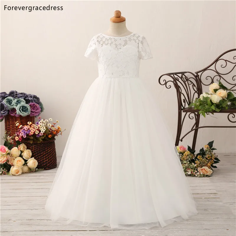 Forevergracedress Lovely Flower Girls Dresses 2019 A Line Jewel Neck Lace Short Sleeves Kids Pageant Children Gowns
Forevergracedress Lovely Flower Girls Dresses 2019 A Line Jewel Neck Lace Short Sleeves Kids Pageant Children Gowns