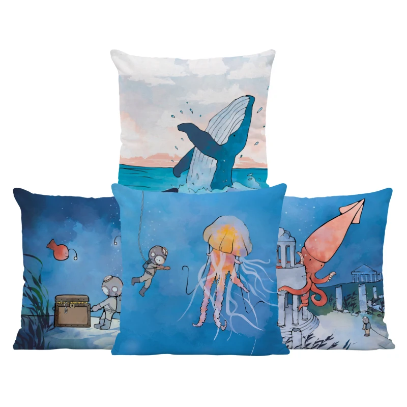 Cute Cartoon Sea World Cushion Castle Octopus Squid Diver Treasure Hunt Pillow45X45Cm Velvet Decoration Children Bedroom Pillows
Cute Cartoon Sea World Cushion Castle Octopus Squid Diver Treasure Hunt Pillow45X45Cm Velvet Decoration Children Bedroom Pillows
