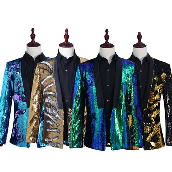 Men's Sequin Bling Suit Stage Costumes Uniform Blazer Suit Club Bar DJ Singer Host Fashion Coat Men Slim Fit Clothing
Men's Sequin Bling Suit Stage Costumes Uniform Blazer Suit Club Bar DJ Singer Host Fashion Coat Men Slim Fit Clothing
