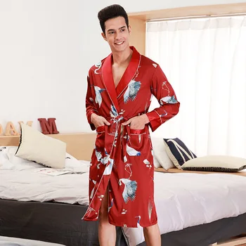 New Spring Summer Men Sleepwear Nightgown Long Sleeve Kimono Bathrobe Silky Robe&Pant Homewear Satin Casual Home Clothes
New Spring Summer Men Sleepwear Nightgown Long Sleeve Kimono Bathrobe Silky Robe&Pant Homewear Satin Casual Home Clothes