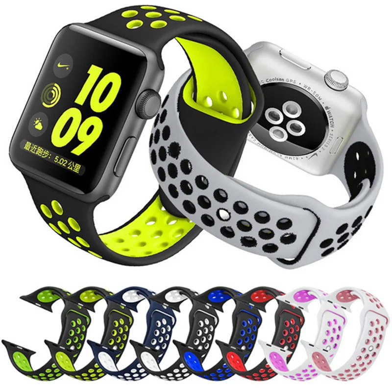 Silicone Sport Wristbands for Apple Watch Band 38MM 42MM Soft Breathable Band for Apple Watch Strap iwatch 3/2/1 Sport Watchband
Silicone Sport Wristbands for Apple Watch Band 38MM 42MM Soft Breathable Band for Apple Watch Strap iwatch 3/2/1 Sport Watchband