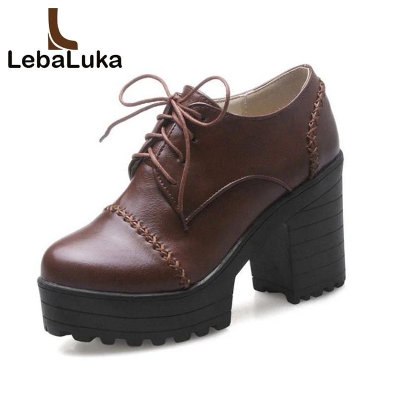 Lebaluka Lace-up Platform Pumps Thick Heel Shoes Oxfords Shoes Women Spring Fashion Women Shoes Women Heeled Shoes Size 33-43
Lebaluka Lace-up Platform Pumps Thick Heel Shoes Oxfords Shoes Women Spring Fashion Women Shoes Women Heeled Shoes Size 33-43