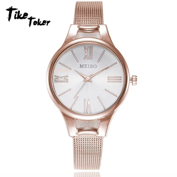 TIke Toker,relojes mujer fashion Pin buckle round glass rose gold stainless steel mesh belt clock wrist watch women ladies watch
TIke Toker,relojes mujer fashion Pin buckle round glass rose gold stainless steel mesh belt clock wrist watch women ladies watch
