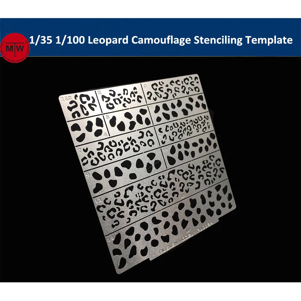 1/35 1/100 Scale Leopard Camouflage Stenciling Template Leakage Spray Plate Tool for Gundam Military Model Kits AJ0034
1/35 1/100 Scale Leopard Camouflage Stenciling Template Leakage Spray Plate Tool for Gundam Military Model Kits AJ0034