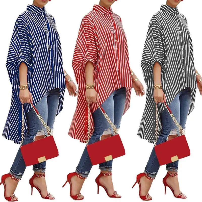 New Women fashion Batwing Irregular Fashion Autumn winter Spring out wear Shirt Casual Striped Loose Button shirt casual
New Women fashion Batwing Irregular Fashion Autumn winter Spring out wear Shirt Casual Striped Loose Button shirt casual