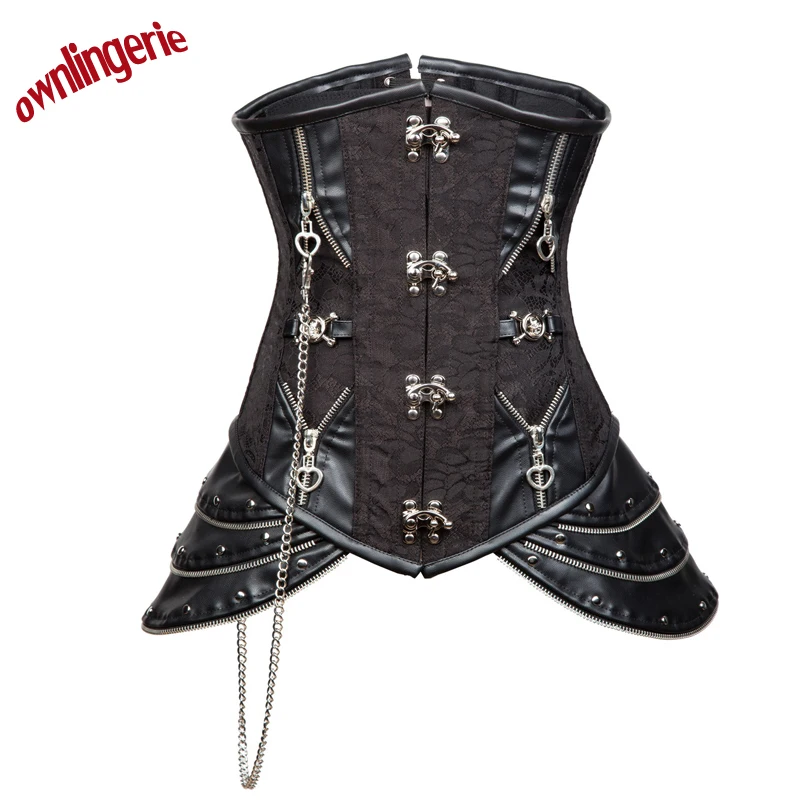 2017 New arrive Waist Overbust Corset Steel Boned Corset Top Steampunk Corset Bustiers With Chain Gothic balck Bustier
2017 New arrive Waist Overbust Corset Steel Boned Corset Top Steampunk Corset Bustiers With Chain Gothic balck Bustier