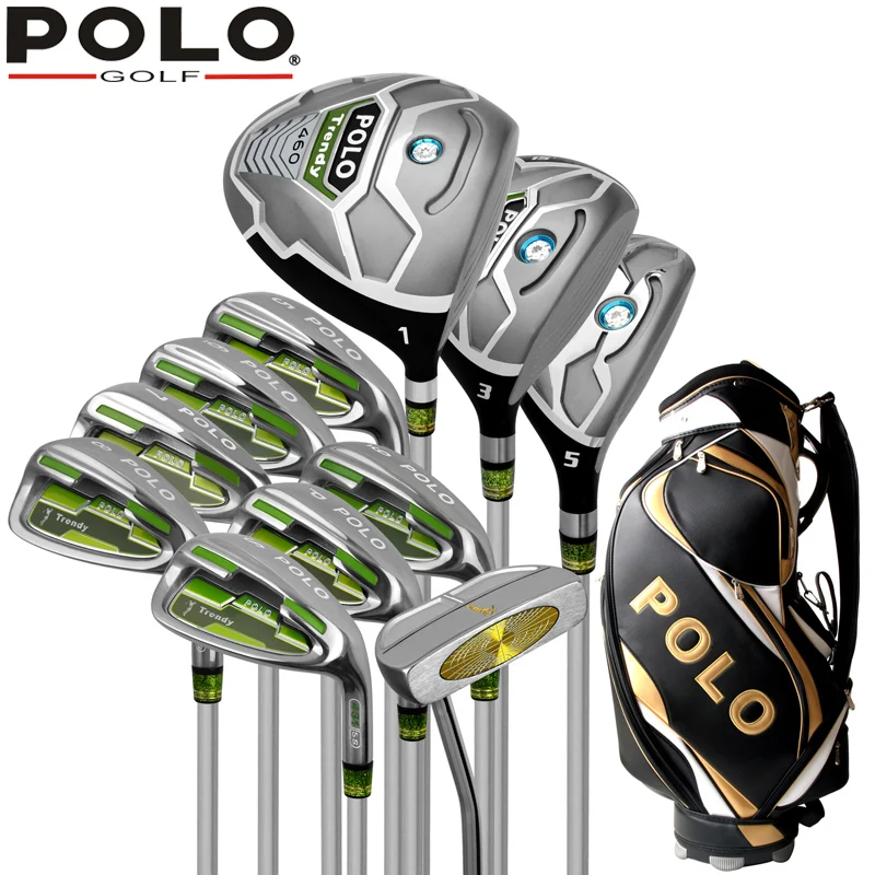 

Genuine POLO New Golf Complete 11PCS Clubs Set and Standard Bag High Quality Putter Wood Iron Men Golf Stainless Ball Package