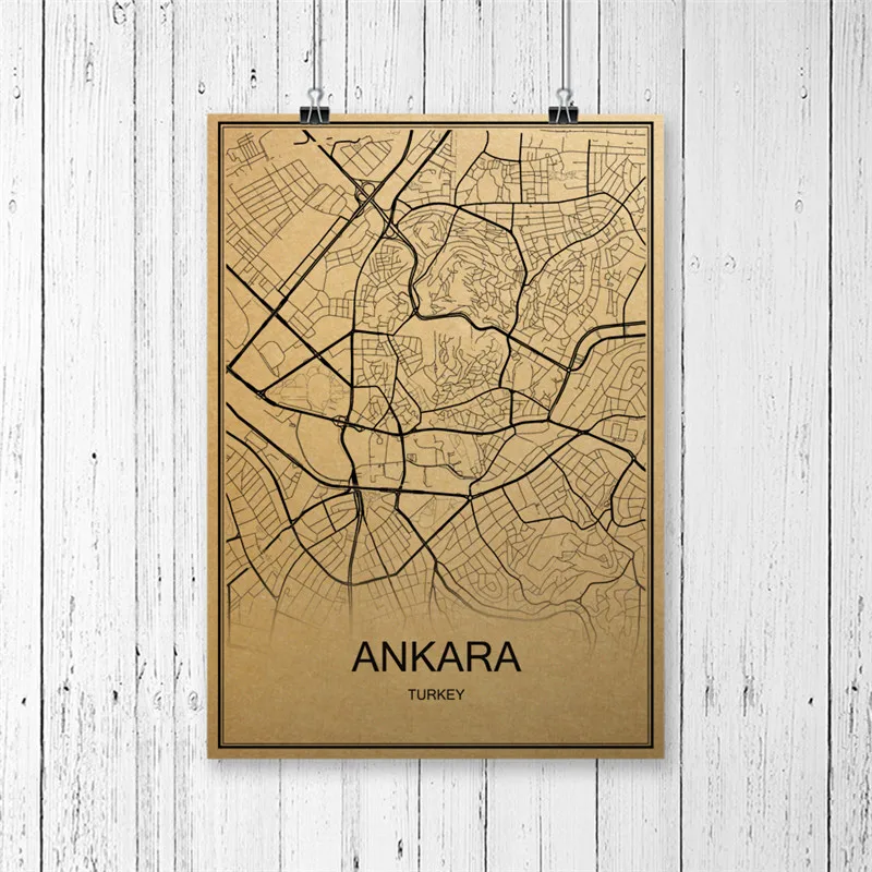 Ankara World map Poster Vintage retro Krafts paper art Wall Picture Print painting Home Living Room bedroom Cafe Bar Decor
Ankara World map Poster Vintage retro Krafts paper art Wall Picture Print painting Home Living Room bedroom Cafe Bar Decor
