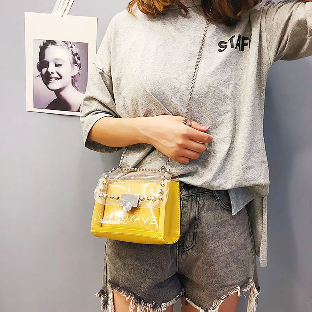 xiniu Women 2019 New Fashion Shoulder Bag With Rivet Transparent Ladies Messenger Bag Shoulder Small Square Bag Bolsa Feminina
xiniu Women 2019 New Fashion Shoulder Bag With Rivet Transparent Ladies Messenger Bag Shoulder Small Square Bag Bolsa Feminina