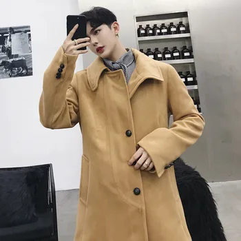 2019 Winter New British Tide Brand Men's Designer Personality Lapel Wool Single Row Metal BuckleOver The Knee Casual Windbreaker
2019 Winter New British Tide Brand Men's Designer Personality Lapel Wool Single Row Metal BuckleOver The Knee Casual Windbreaker